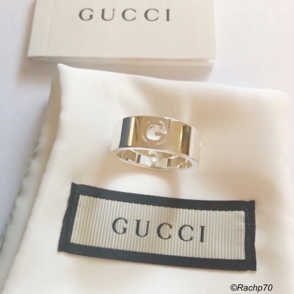 Gucci Jewelry - Authentic Gucci G Logo Cut-Out Silver Ring Size 9
